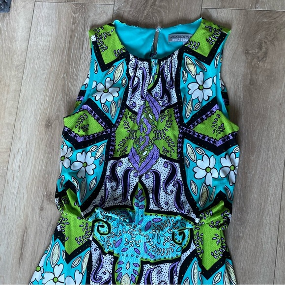 Maggy London for Melanie Lyne dress sleeveless psychedelic flower power size 6 - Picture 4 of 7